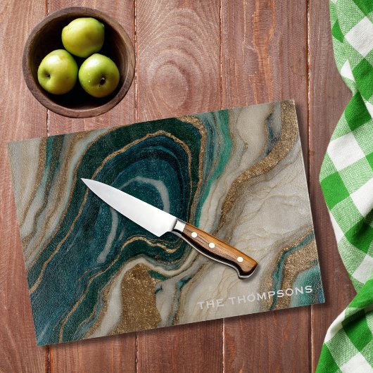 Marmer Groen Goud Glitter Elegant Persoonlijk Snijplank