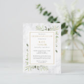 Marmer Groen Viering van het Leven Uitnodiging (Staand voorkant)