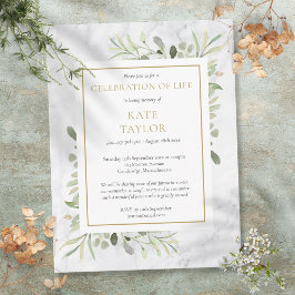 Marmer Groen Viering van het Leven Uitnodiging