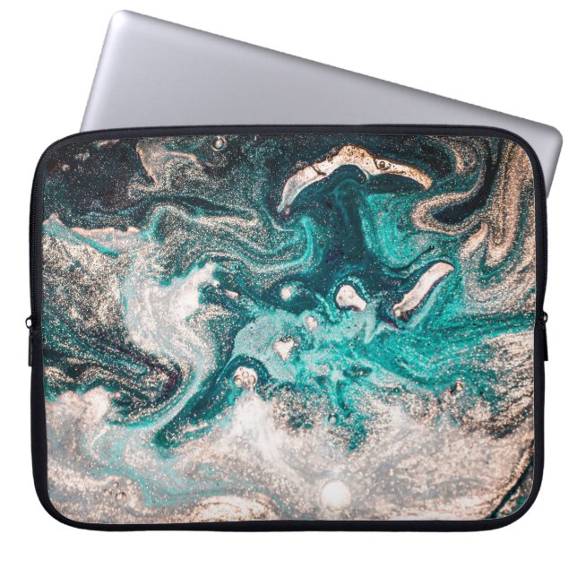 Marmer handgemaakt: traditionele luxe textuur. laptop sleeve (Voorkant)