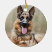 Marmer Herdenking Citaat Foto Dog Pet Memorial Keramisch Ornament (Voorkant)
