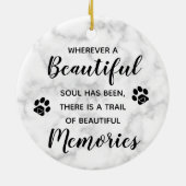 Marmer Herdenking Citaat Foto Dog Pet Memorial Keramisch Ornament (Achterkant)