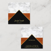 Marmer Hout Goud Luxe Elegant Professioneel Chic Vierkante Visitekaartje (Voorkant / Achterkant)