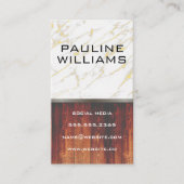 Marmer | Houten planken Visitekaartje (Voorkant)