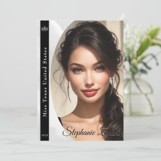 Marmer Ice Pageant Sash Autograph Kaart (Staand voorkant)