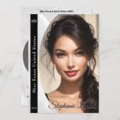 Marmer Ice Pageant Sash Autograph Kaart (Voorkant / Achterkant)