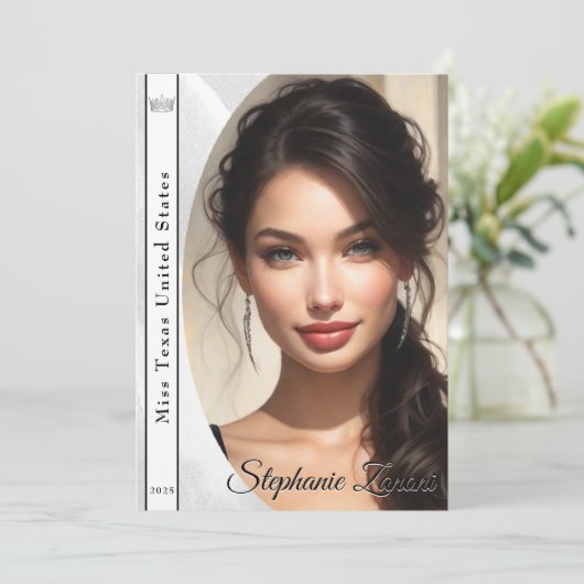 Marmer Ice Pageant Sash Autograph Kaart (Staand voorkant)