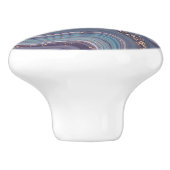 Marmer in blauw en Paars Keramische Knop (Zijkant)