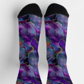 Marmer in diep Paarse-blauw en gouden accent Sokken (Top)