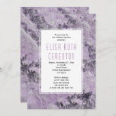 Marmer in het paarse amethyst bruiloft vrijgezelle kaart (Voorkant / Achterkant)