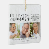 Marmer in liefdevolle herinnering Foto Memorial Tr Keramisch Ornament (Rechts)