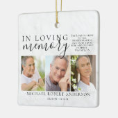 Marmer in liefdevolle herinnering Foto Memorial Tr Keramisch Ornament (Links)