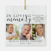 Marmer in liefdevolle herinnering Foto Memorial Tr Keramisch Ornament (Achterkant)