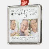 Marmer in liefdevolle herinnering Foto Memorial Tr Metalen Ornament (Links)