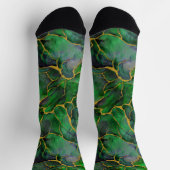 Marmer in smaragdgroene en gouden aderen sokken (Top)
