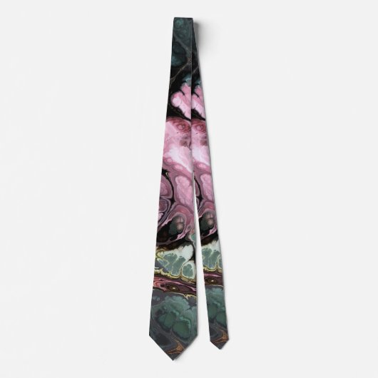 Marmer in tonnen roze en jade groene stropdas-kleu stropdas (Voorkant)