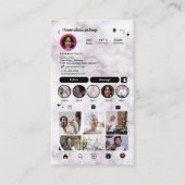 Marmer Instagram Social Media Aangepaste QR-code Visitekaartje (Voorkant)