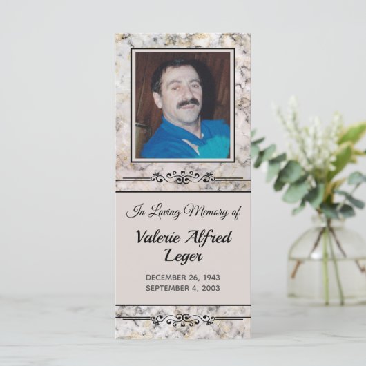 Marmer Kaart voor Aandenken aan Overledene (Staand voorkant)