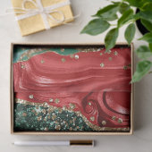 Marmer Kerstmis Rood, Groen en Goud Glitter Agate Tissuepapier (Geschenk)