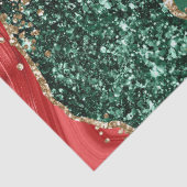 Marmer Kerstmis Rood, Groen en Goud Glitter Agate Tissuepapier (Detail)