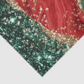 Marmer Kerstrood, groen en goudglitter Agate Tissuepapier (Detail)