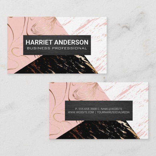 Marmer-kleurenblokken | Modern Trendy Visitekaartje (Voorkant / Achterkant)