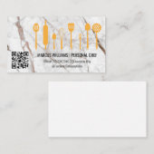 Marmer | kookgerei | QR-scanlabel Visitekaartje (Voorkant / Achterkant)