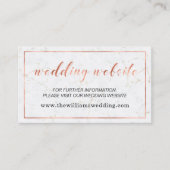 Marmer & Koper Typografie Bruiloft Website Informatiekaartje (Voorkant)