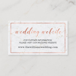 Marmer & Koper Typografie Bruiloft Website Informatiekaartje