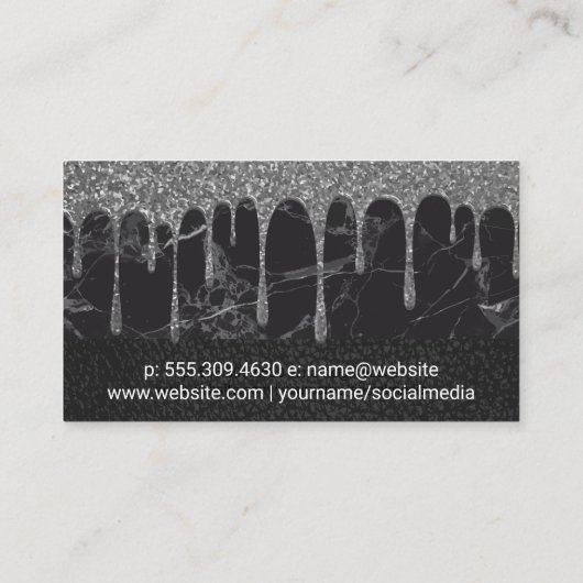 marmer leder | Mengsel | Glitter Drip Frosting Visitekaartje (Achterkant)