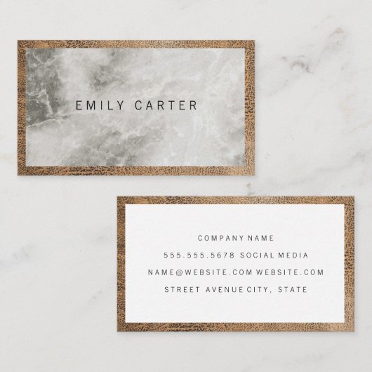 marmer leder visitekaartje (Voorkant / Achterkant)