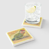 Marmer Lovebird Onderzetter (Zijkant)