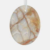 Marmer Majesteit: Glanzende elegantie Glas Ornament (Voorkant Rechts)