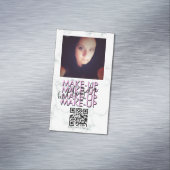 Marmer Make-up Salon QR Code Foto   Magnetisch Visitekaartje (Voorbeeld)