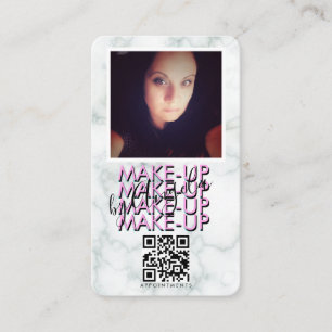 Marmer Make-up Salon QR Code Foto  Roze Zwart Visitekaartje