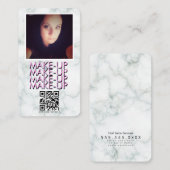 Marmer Make-up Salon QR Code Foto   Visitekaartje (Voorkant / Achterkant)