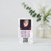 Marmer Make-up Salon QR Code Foto   Visitekaartje (Staand voorkant)