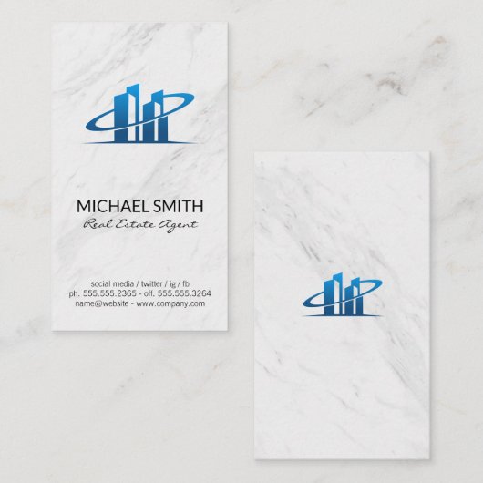 Marmer | makelaar in onroerend goed | makelaar in visitekaartje (Voorkant / Achterkant)