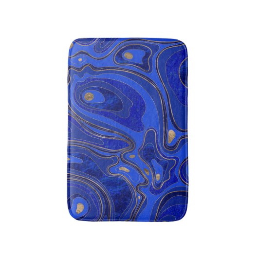 Marmer Map - blauw en goud Badmat (Voorkant Verticaal)