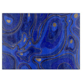 Marmer Map - blauw en goud Snijplank (Voorkant)