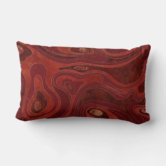 Marmer Map - Deep Reds en Gold Kussen (Achterkant)