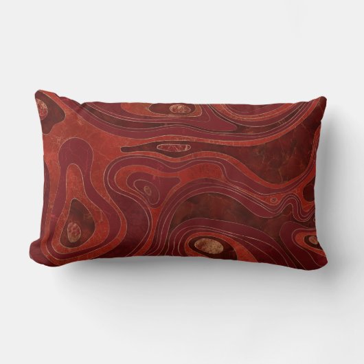 Marmer Map - Deep Reds en Gold Kussen (Voorkant)