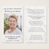 Marmer Memorial begrafenis foto gebed Kaart (Voorkant /achterkant)