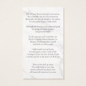 Marmer Memorial begrafenis foto gebed Kaart (Achterkant)