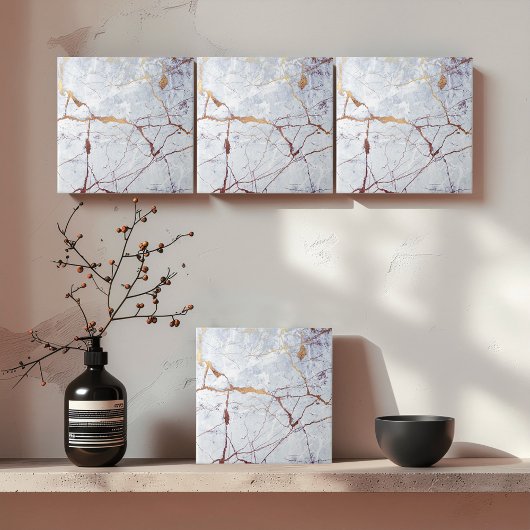 Marmer met bronzen aders Witte ID1182a Tegeltje