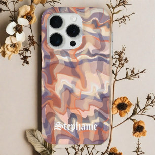 Marmer met eigen naam Schotse ruit Golven Boho Ter iPhone 15 Pro Case