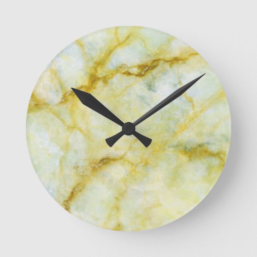Marmer met Gele Draden Ronde Klok (Voorkant)