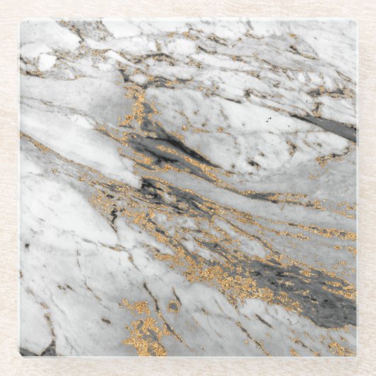 Marmer met Gold Slab Modern Glazen Onderzetter (Voorkant)