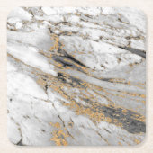 Marmer met Gold Slab Modern  Kartonnen Onderzetters (Voorkant)