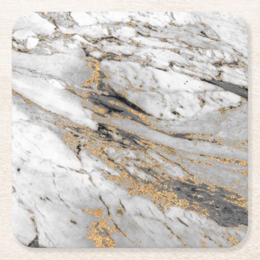 Marmer met Gold Slab Modern  Kartonnen Onderzetters (Voorkant)